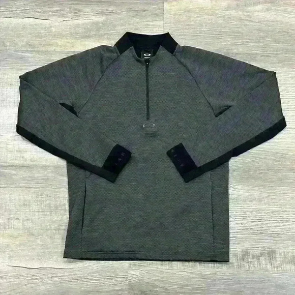 Oakley Knockdown Mixed Fleece 1/4 Zip Jumper Jacket Forged Iron Mens Grey Sz XS - Picture 2 of 16
